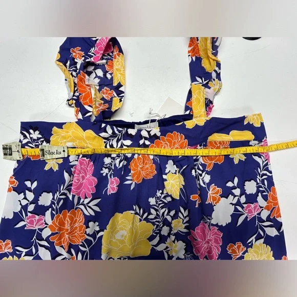 Vibrant Floral Mini Dress - Blue, Yellow, Pink, Orange - Picture 10 of 11